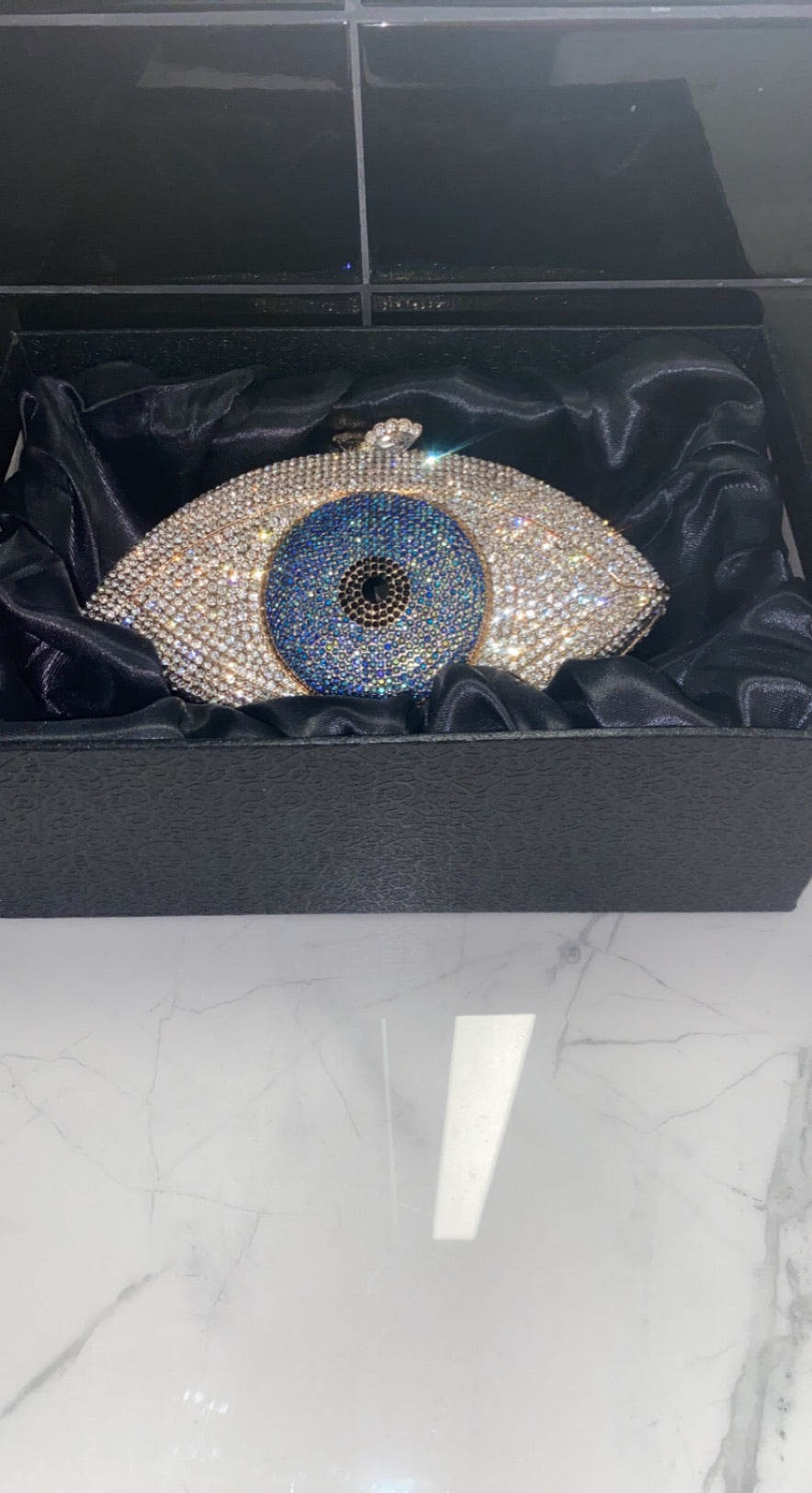 BLUE EYE CRYSTAL CLUTCH